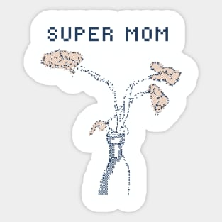 Mother's Day Super Mom - 1bit Pixelart Sticker